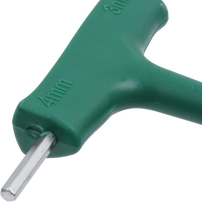 Antrader T-Handle Hex Key Wrench, 3-Way Allen Key Wrench Set Metric with Plastic Handle for Home Repair (4mm/4mm/3mm)