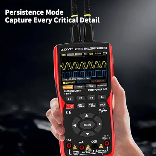 3 in 1 Handheld Oscilloscope Automotive Dual Channel 50MHz with Digital Multimeter and Signal Generator