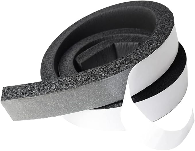 DOBTIM Pipe Insulation Foam Wrap Tape, Self Adhesive with High Resilience for Pipe Insulation Wrap 6.5 Ft x 2 Inch Wide x 1 Inch Thick
