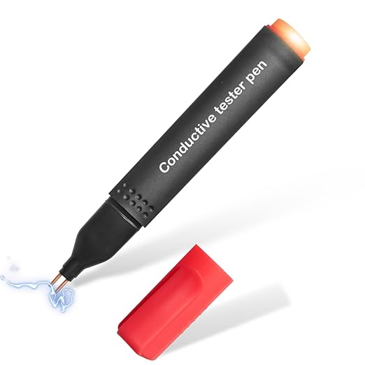 Conductivity Test Pen, Non Contact Voltage Tester Pen, Grounding Tester for Grounding Mats Sheets Pillowcases, Wire Tester Electrical Tool for Ensuring Effective Earthing Connection