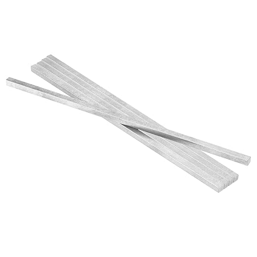 uxcell 5 Pcs Square Steel Key Stock, 5/16" x 5/16" x 12" Cold-Drawn 45# Steel Bars Precision Key Stock for Gearbox Coupling, Silver Tone