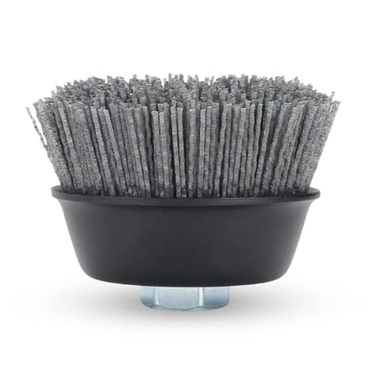 BHA 4" Abrasive Filament Nylon Bristle Cup Brush, 5/8-11 Threat Arbor - Gray (80 Grit)