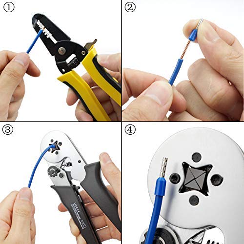 XHF 1000 PCS AWG 24/0.34mm² Wire Ferrules Insulated Copper Crimp Connectors, Crimp Pin Cord End Terminals White