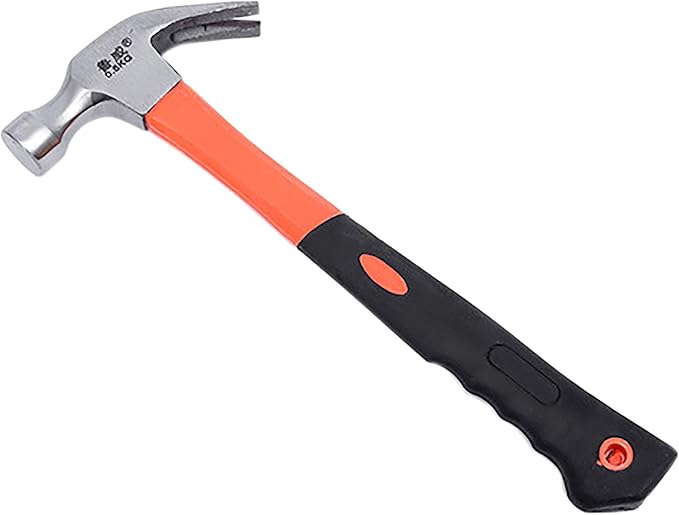 Claw Hammer, 11 Oz Forged Steel Stubby Tack Hammer with Shock-absorbing Leather Handle for Driving and Pulling Out Nails (1)