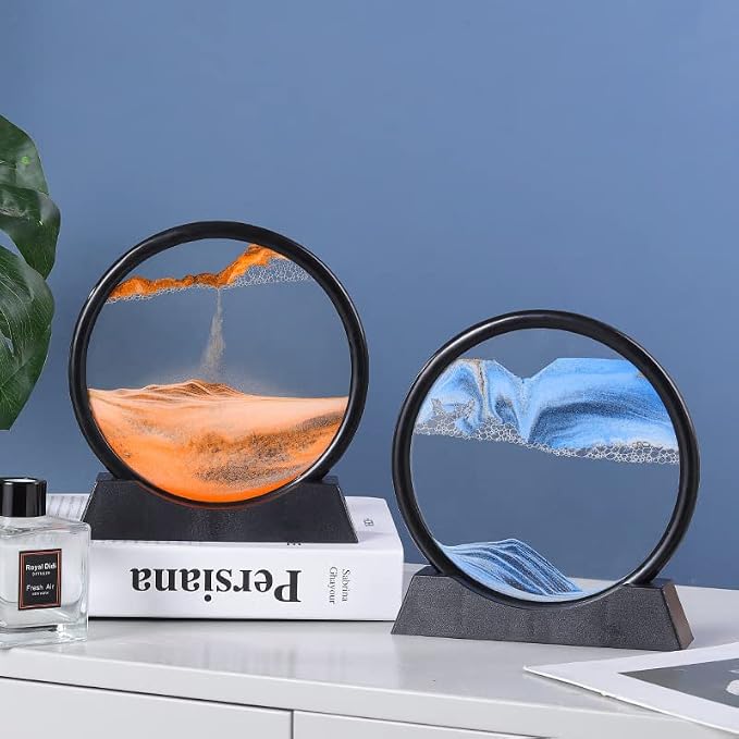 Arthink Moving Sand Art Picture in Motion Round Glass 3D Deep Sea Landscape - Image 6