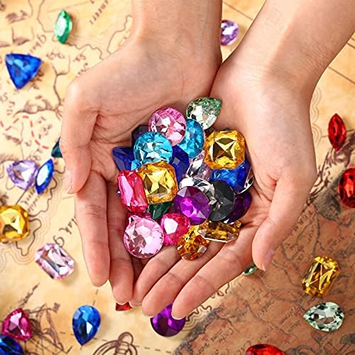 100 Pieces Toy Gems Pirate Treasure Jewels Fake Acrylic Gems Multicolor Bling - Image 5