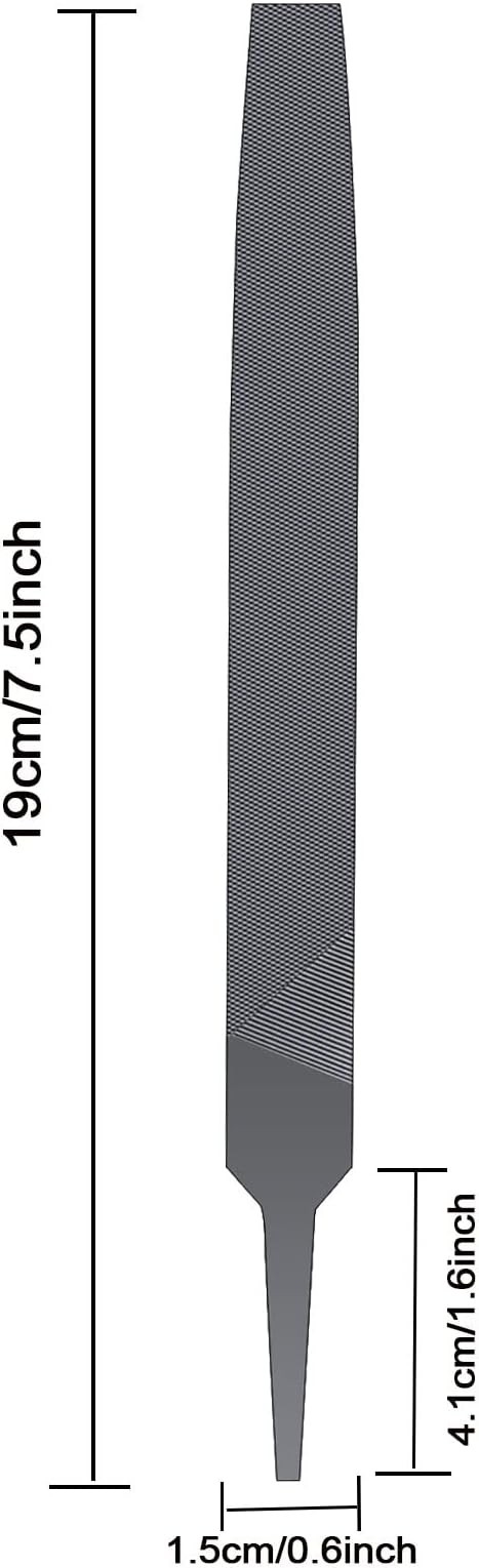 6-inch Flat Medium Cut File Double Cut Teeth High Carbon Steel Hand File Single Cut Hardened Without Handle Ideal for Wood, Metal, Plastic