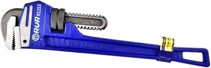 8-Inch Mini Pipe Wrench - Quick-Adjust, Soft Grip Handle - Straight Jaw Plumbing Tool for Pipe, Household Use, Vehicle Repai