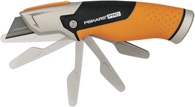 Fiskars 770010-1001 Pro Utility Knife, Fixed, Orange/Black