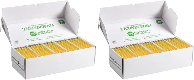 Ticonderoga Wood-Cased Pencils, Pre-Sharpened, 2 Boxes | 2 HB Soft, 2000 by Ticonderoga
