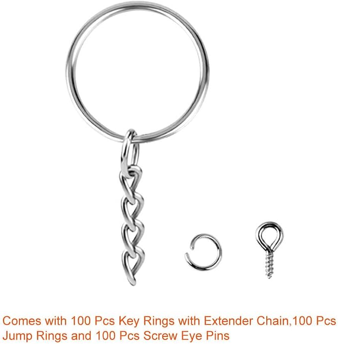 Paxcoo 100Pcs Keychain Rings - Image 2