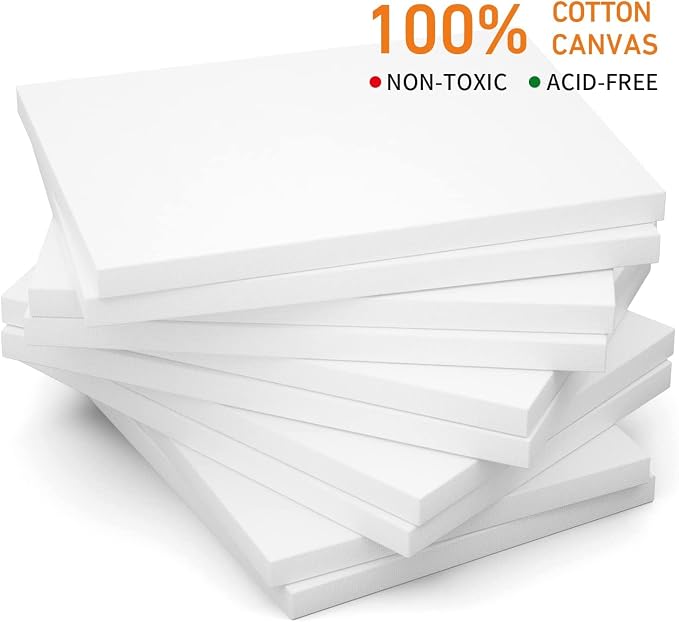 GOTIDEAL Stretched Canvases for Painting, 8x8 Inch Set of 7, Primed White - Image 3