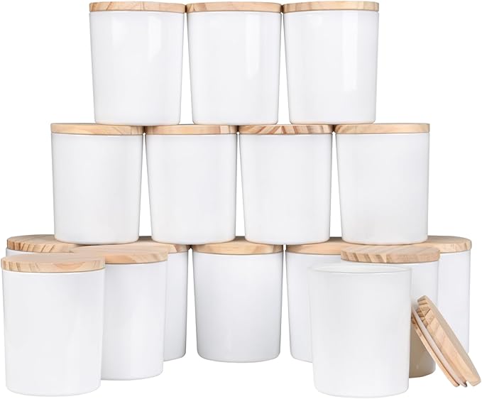 SHOWIN Thick Candle Jars for Making Candles 16 Pcs, 7 OZ Empty Jars by Showin