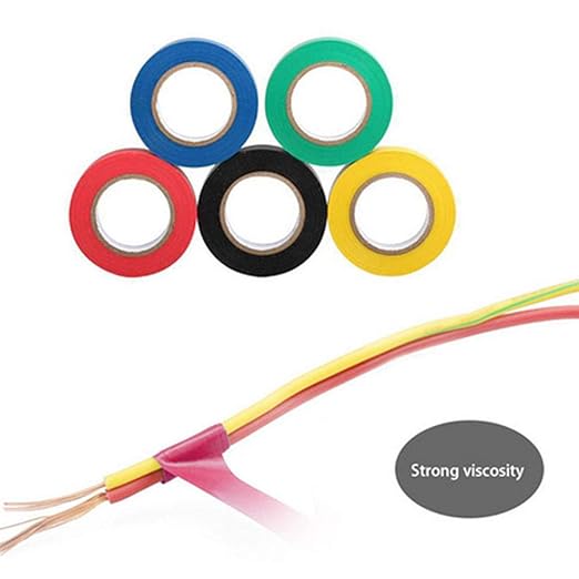 QILIMA Electrical Tape Colors 10 Pack 3/4-Inch by 60 Feet,Lead-Free Flame Retardant Electrical Tape, Adhesive for General Home Vehicle Auto Car Power Circuit Wiring Multicolor(130mic)