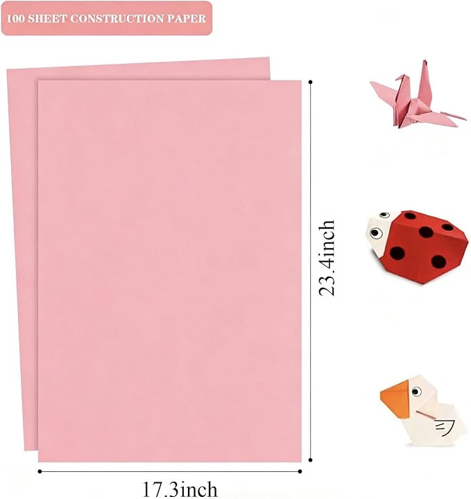 100 Sheets Large Pink Craft Paper - Image 2