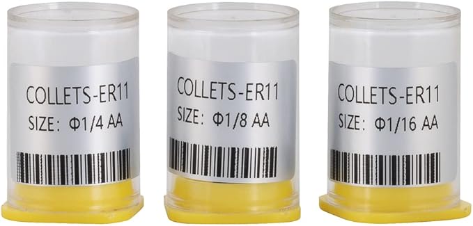 3PCS ER11 High Precision Spring Collet Set 1/4" 1/8" 1/16" for CNC Engraving Milling Lathe Chuck Tool
