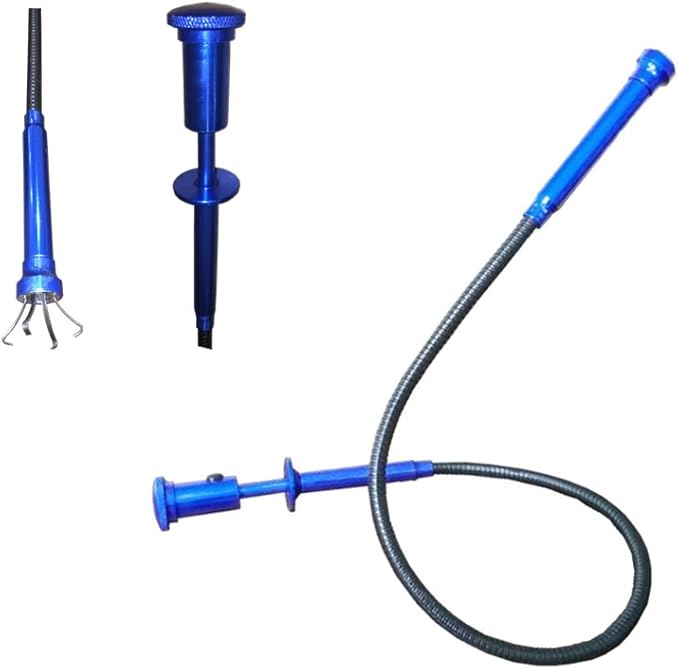 Telescoping inspection mirror with LED lights，Flexible Claw Grabber Tool Magnetic 4 Claw Picker. Combination tool set. Easy to extendable observe and grab the items in the gap picker upper grabber