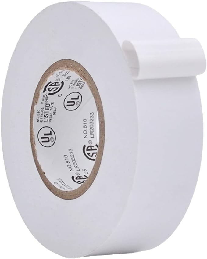 WOD ETC766 Professional Grade General Purpose White Electrical Tape UL/CSA Listed core. Vinyl Rubber Adhesive Electrical Tape: 1 inch X 66 ft - Use at No More Than 600V & 176F (Pack of 1)