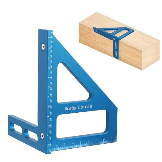 6" Imperial 3D Multi-Angle Measuring Ruler, 45/90 Degree Aluminum Alloy by KETIPED