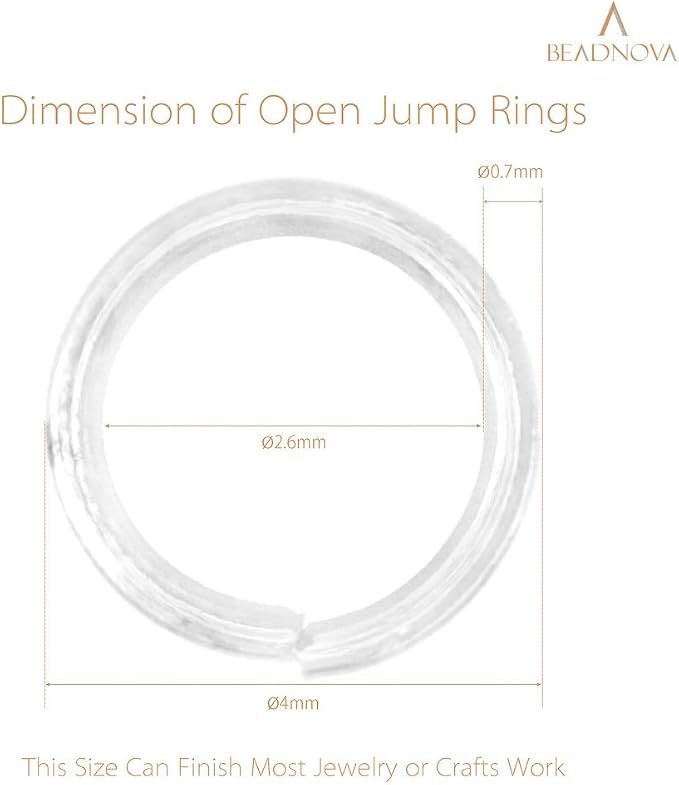 BEADNOVA 4mm Silver Jump Rings for Jewelry Making Open Jump Rings for Keychains - Image 3
