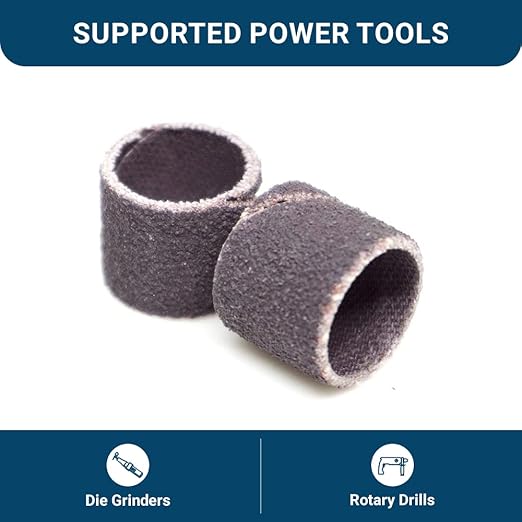 Benchmark Abrasives 1/2" x 1/2" Aluminum Oxide Sanding Bands, Spiral Bands Rotary Sander Attachment for Drill & Die Grinder, Metal Polishing, Sanders for Woodworking Sander Tool (10 Pack), 320 Grit