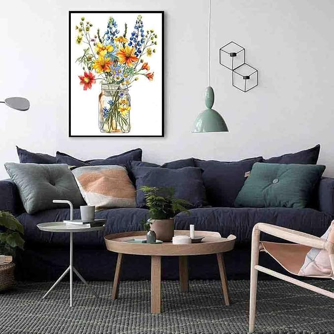 DYAIANGMU Stamping Cross Stitch Kit, Flower Cross Stitch Kit - Image 4