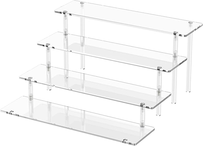 4 Tier Acrylic Display Risers, Cupcake Stand | Large Dessert Display by Dooiclear