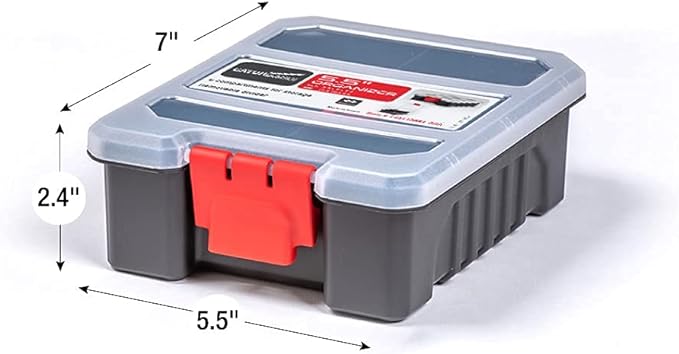 Mini Parts Organizer Box – Small Hardware Storage Case with 6 Compartments & Divider – Compact Nylon Container for Screws, Beads, Tackle, or Travel Toolbox