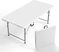 VINGLI 4 FT Plastic Folding Camping Table, 3-Level Adjustable Height, Portable by VINGLI