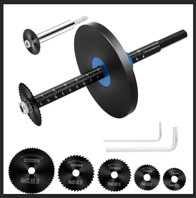 MeaoweraPVC Pipe Internal Cutter Set – 360° Rotating Pipe Cutting Tool with Adjustable Depth Gauge, 5 Blades, 2 Mandrels & 2 Hexagonal Handles, Portable Internal Cutter for PVC/ABS Pipes