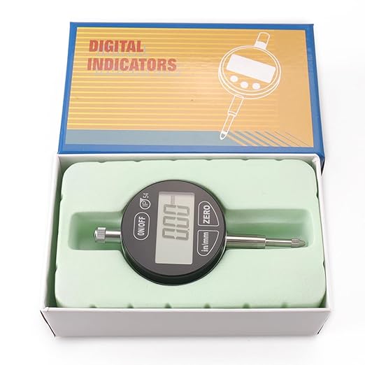 Digital Dial Indicator Electronic Dial Test Gauge 0.01mm/0.0005inch, 0-12.7mm，IP54 Waterproof and Dust Proof