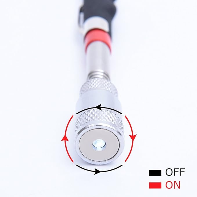 Telescopic Inspection Mirror with 2LED Lights, Telescopic Mirror Round Mirror, Telescopic Magnetic Pickup with LED Lights Tool kit.