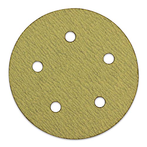BHA 5" Inch 5 Hole Hook and Loop Sanding Discs for Orbital DA Sanders - 100 Pack (600 Grit)