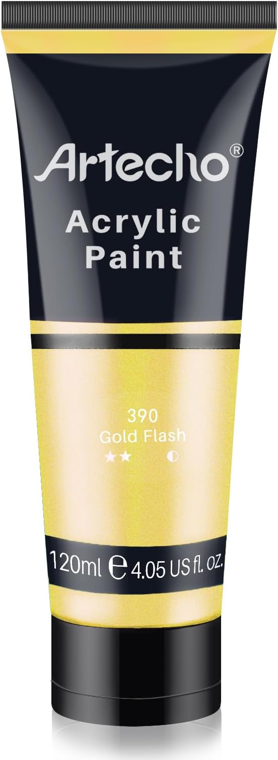 Artecho lridescent Gold Acrylic Paint Tubes, Art Craft Paints by Artecho
