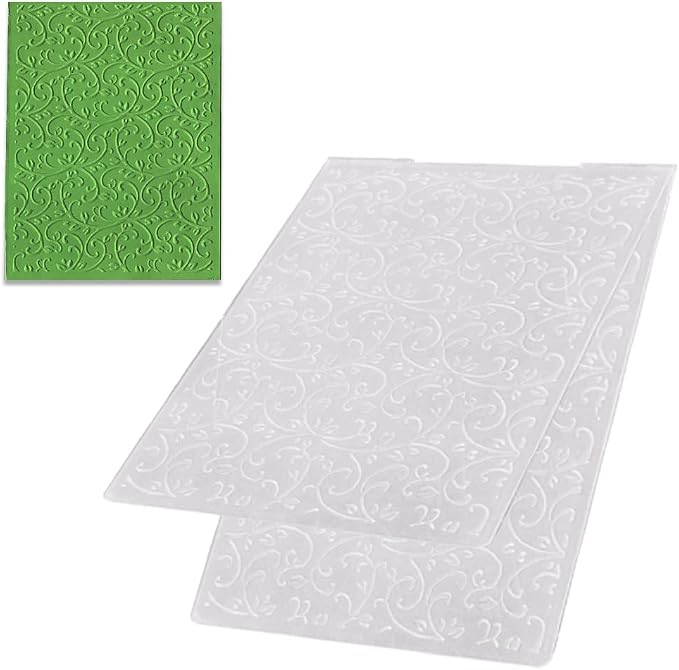 3-D Textured Impressions Background Embossing Folder, Lace Vine Pattern Plastic by Hying