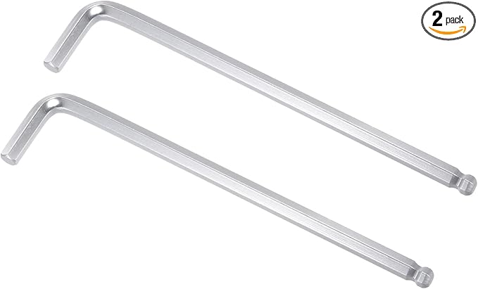 TOP-VIGOR 2Pcs 3/8" Ball End Hex Key Wrench, L Shaped Long Arm Allen Wrench for Household DIY, Professional Machine Repairing, CR-V
