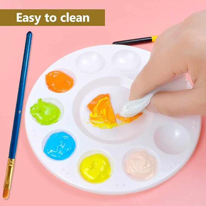 15 Pack Paint Tray Palettes for Kids, Plastic White Palettes for Students - Image 6
