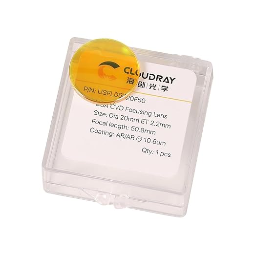 Cloudray CO2 Laser Focus Lens 18mm Mirror CO2 Laser Focal Lens, CVD ZnSe for CO2 Laser Engraving Machine & Cutter 40W-200W,Dia 18mm FL76.2mm