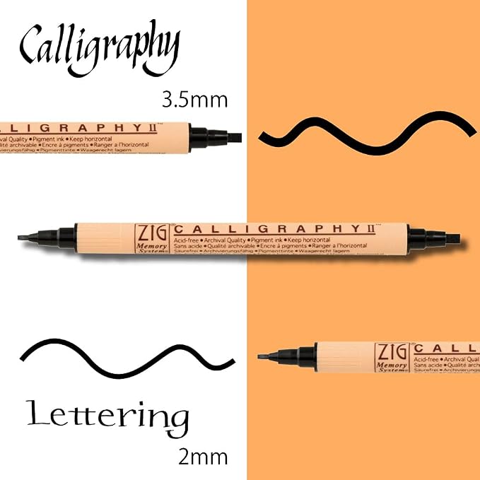 Kuretake ZIG Twin Marker BLACK 4 Assortment set - Image 6