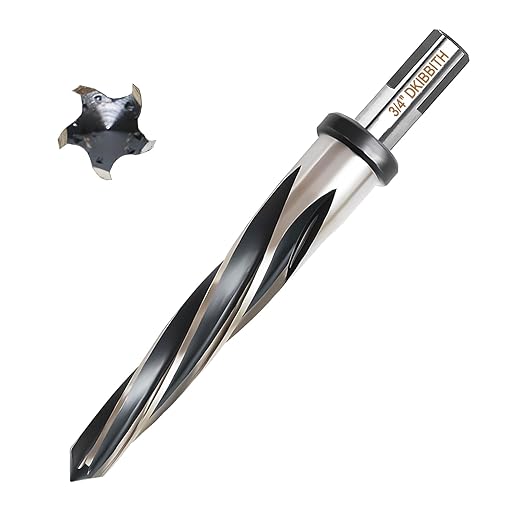 3/4” Bridge Construction Reamer Drill Bit, M2 HSS Taper Chucking Reamer for Steel Alloy Metal Wood Plastic, 1/2" Non-Slip Shank, 5-Spiral Flutes Car Reamer, to Align or Enlarge Holes, 19mm