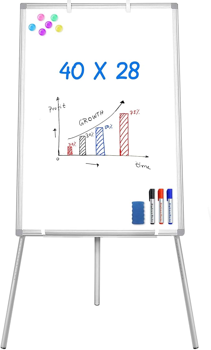 Maxtek Easel Whiteboard 40 x 28 in, Stand Tripod by Maxtek
