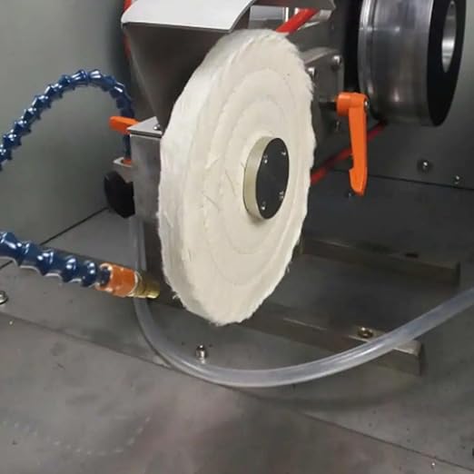 Luo ke 2 Pcs 6'' Cotton Buffing Wheel - 70 Ply Spiral Sewn Muslin Cotton Buffing Polishing Wheel with 1/2'' Arbor Hole for Bench Grinder Table Grinder (White)