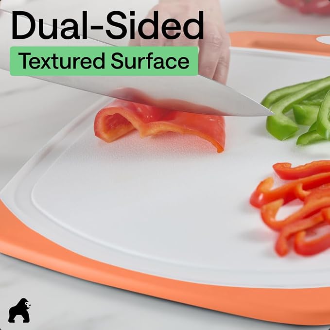 GORILLA GRIP BPA-Free Reversible Kitchen Cutting Board Set of 3 US Designed - Image 6