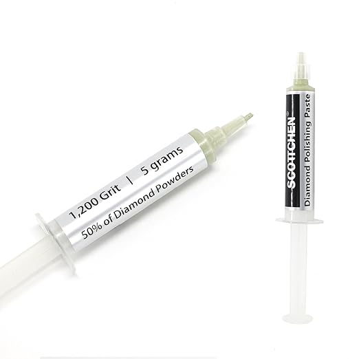 SCOTTCHEN Diamond Polishing Paste,1,200 Grit 10-20 Microns Lapping Compound with 50% Concentration of Diamond Powders for Jewelry, Metal, Ring, Glass, Coin,etc.-5 Gram
