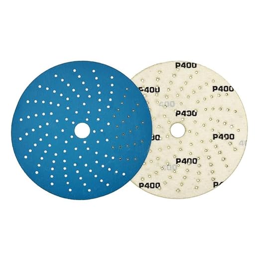 High Ground 6 Inch Multi-Hole Hook and Loop Clean Sanding Disc, Ceramic Abrasive, Dust-Free, High Performance, Long Lasting - 50pcs (Blue, 6 Inch, 320.0, Extra Fine)