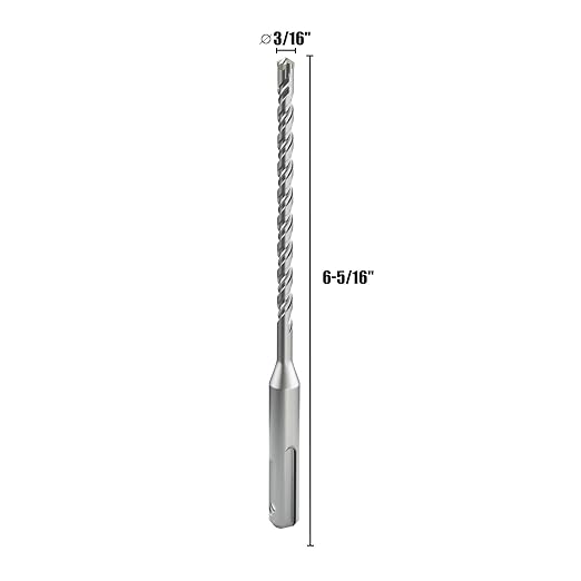 CSOOM SDS Plus Rotary Hammer Drill Bit 5/32"x6.3", Professional Concrete Drill Bit for Concrete, Brick, Stone and Cement Walls