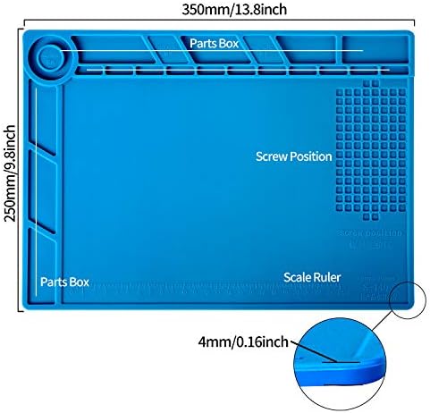 Kaisi S-140 Magnetic Insulation Silicone Soldering Mat, Heat Resistant Work Mat - Image 2