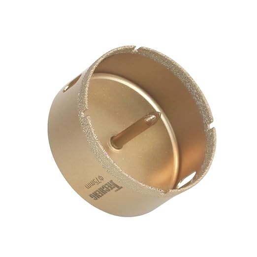 Brazed Diamond 3 inch Hole Saw with Center Drill Bit for Ceramic,Porcelain,Tile,Glass,Granite Quartz,Marble,Gemstone,Dry Drilling 75mm