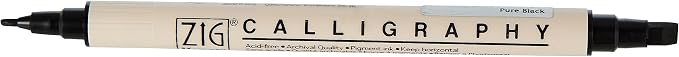 Zig Memory System Calligraphy Dual Tip Marker, Pure Black Pack of 6 by Zig