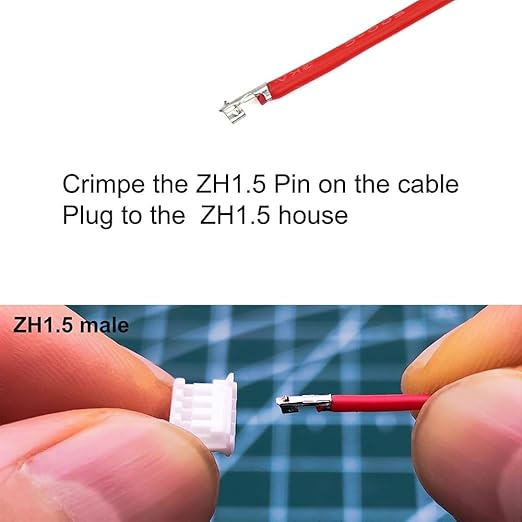ZH 1.5MM Connectors and Crimp Terminal kit Compatible with JST ZH 1.5 Connector 2/3/4/5/6/7/8/9/10 Pin Housing
